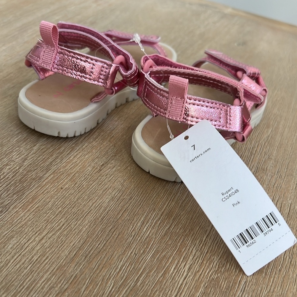 Carter's Metallic Pink Toddler Sandals - Picture 4 of 5